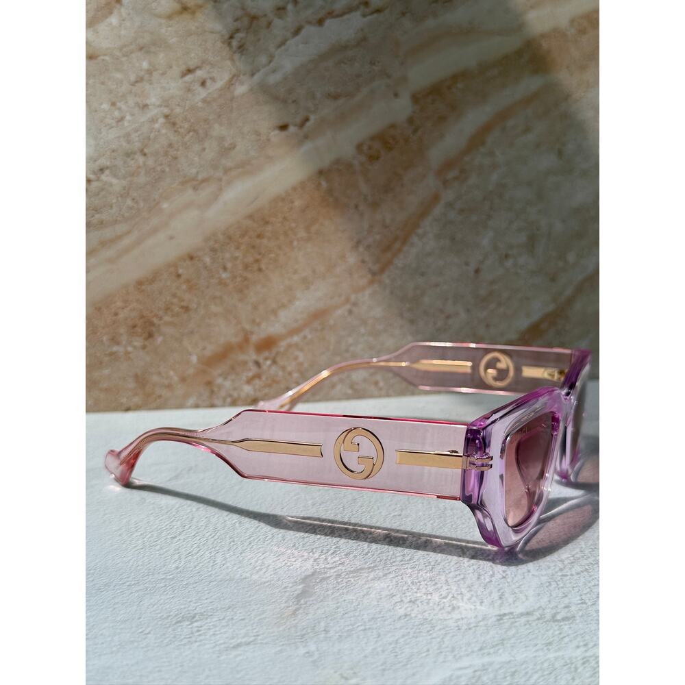 NEW Gucci GG1558SK Transparent Pink Sunglasses - Picture 7 of 12